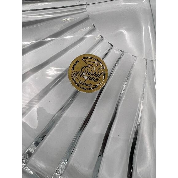 Cristal d’Arques France Clear Lead Crystal Fan Bookends Decorative Art Pair - Picture 8 of 12